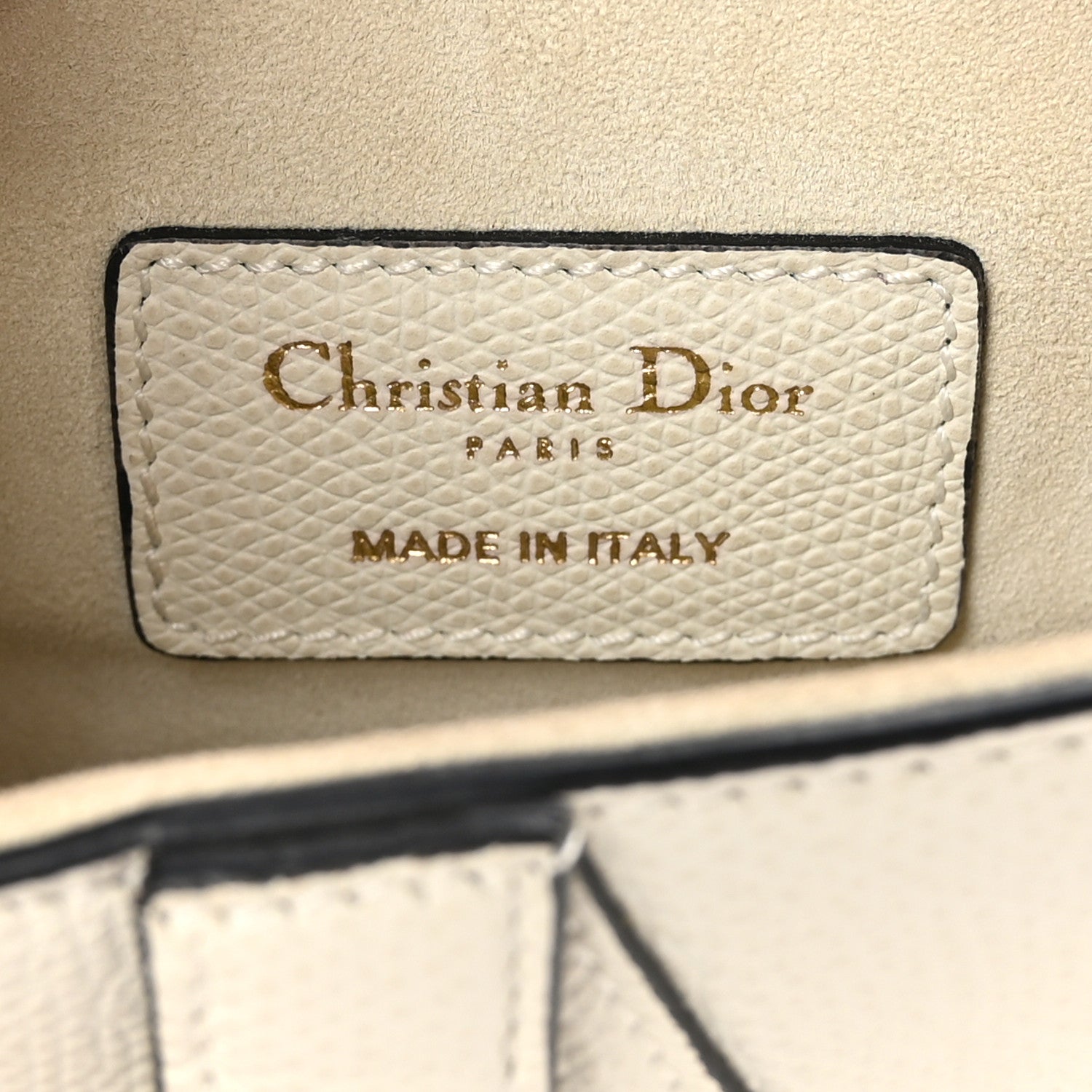 Christian Dior Grained Calfskin Mini Saddle Bag White 6 of 10