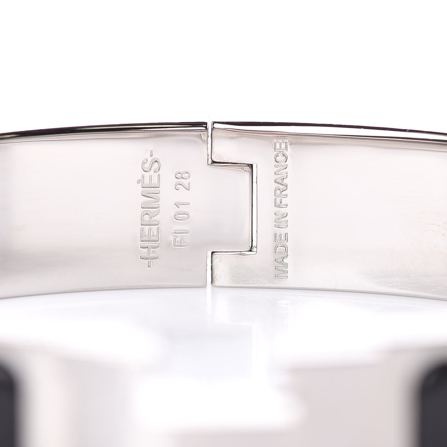 Enamel Narrow Clic Clac H Bracelet PM Black