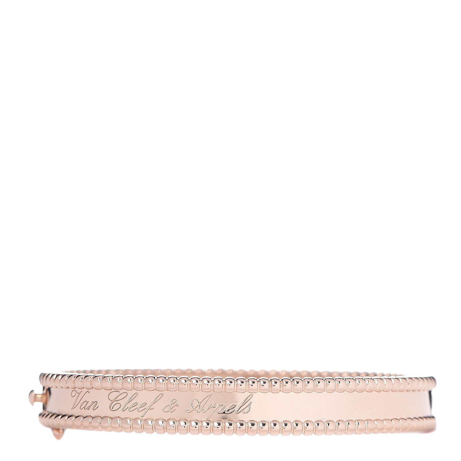 Van Cleef & Arpels 18K Rose Gold Perlee Signature Bangle Bracelet S 3 of 5