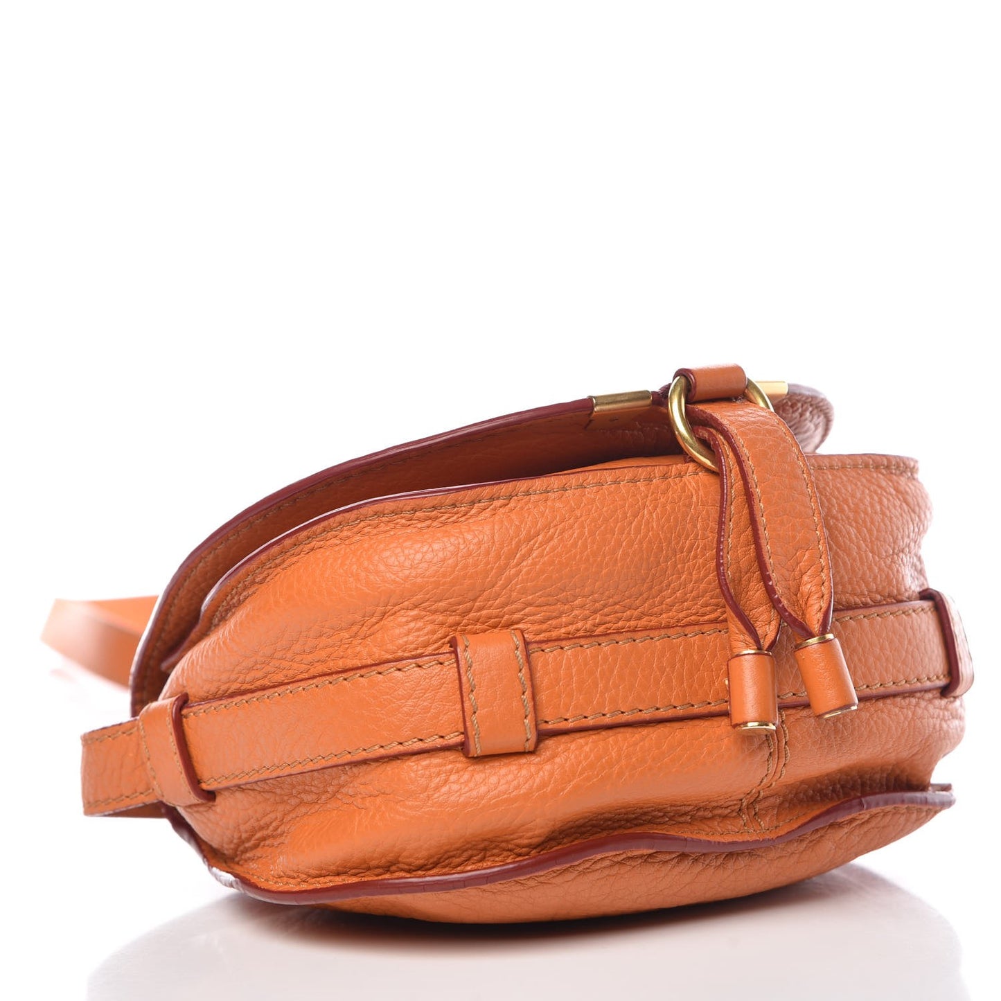 Calfskin Mini Marcie Round Crossbody Bag Orange