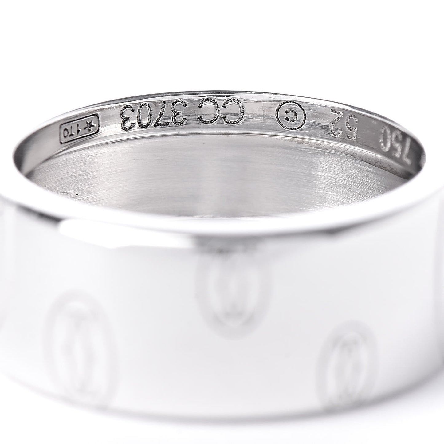 18K White Gold 8mm Happy Birthday Band 52 6