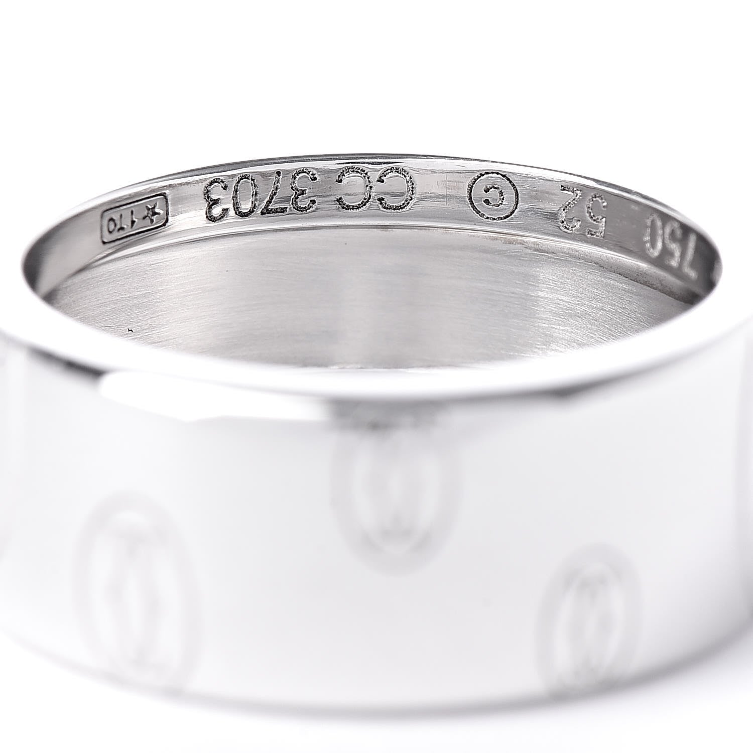Cartier 18K White Gold 8mm Happy Birthday Band 52 6 4 of 4
