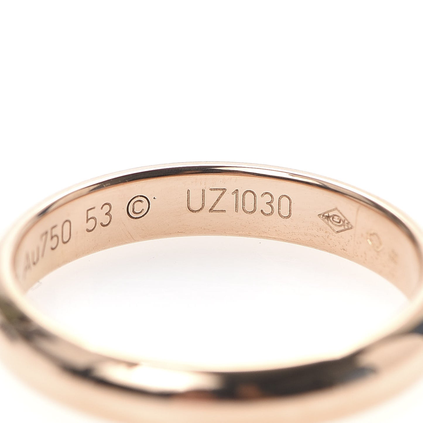 18K Pink Gold 3.5mm 1895 Wedding Band Ring 53 6.25