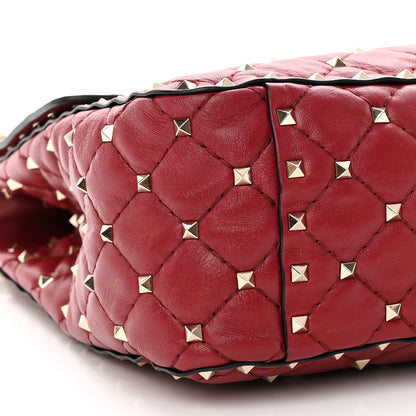 Valentino Garavani Lambskin Large Rockstud Spike Shoulder Bag Red 8 of 15