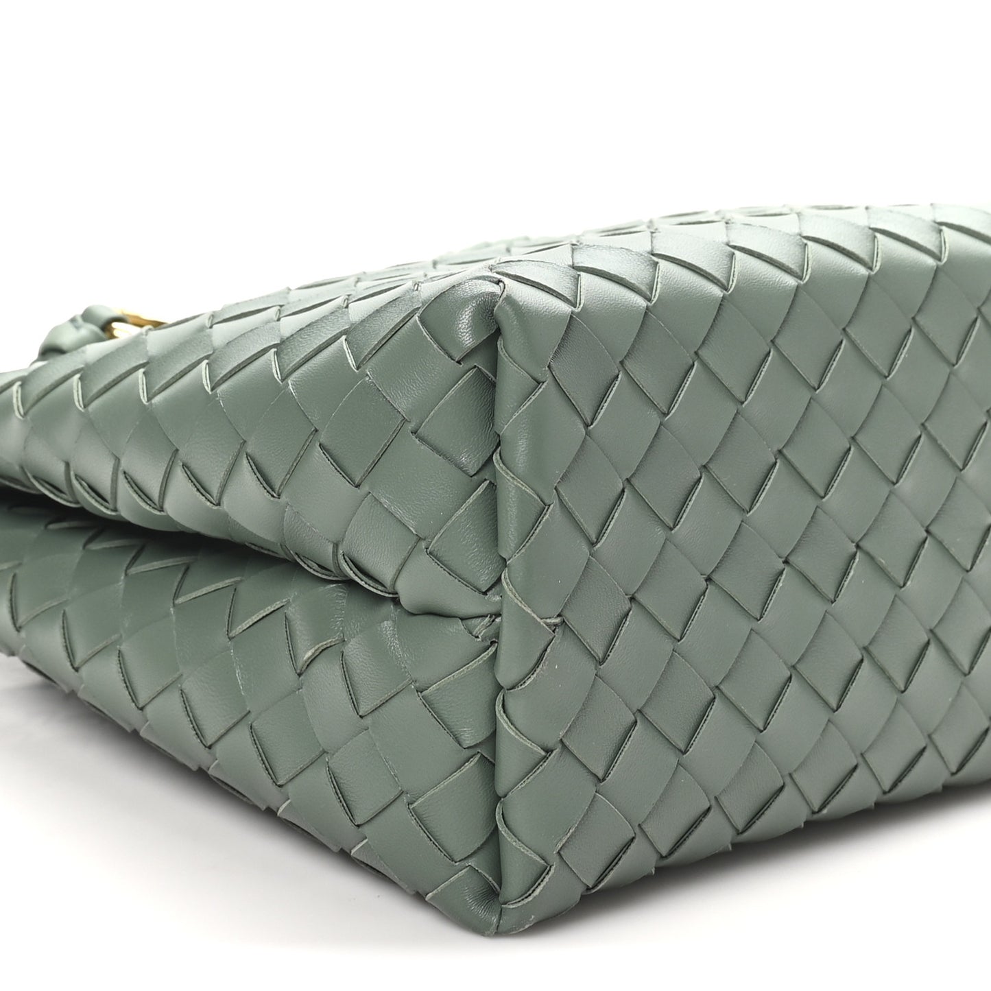 Nappa Intrecciato Medium Andiamo Shoulder Bag Aloe