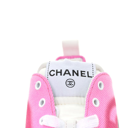Chanel Denim Suede Calfskin Womens CC Sneakers 37 Pink 9 of 9