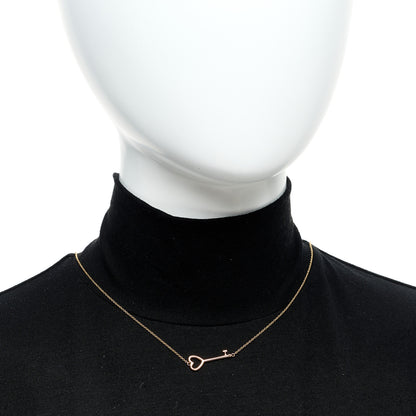 Tiffany 18K Rose Gold Heart Key Pendant Necklace 2 of 5