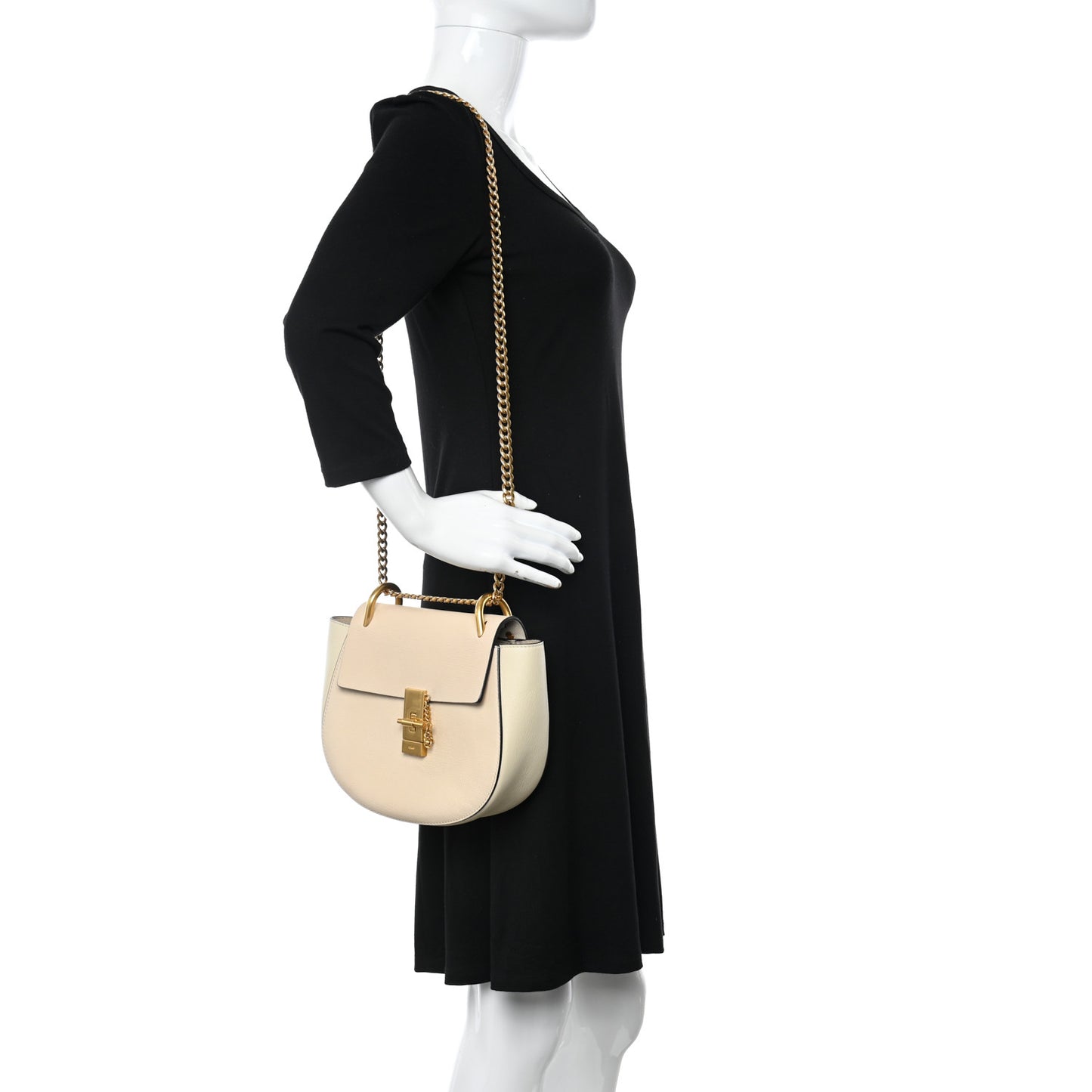 Grained Lambskin Drew Crossbody Beige