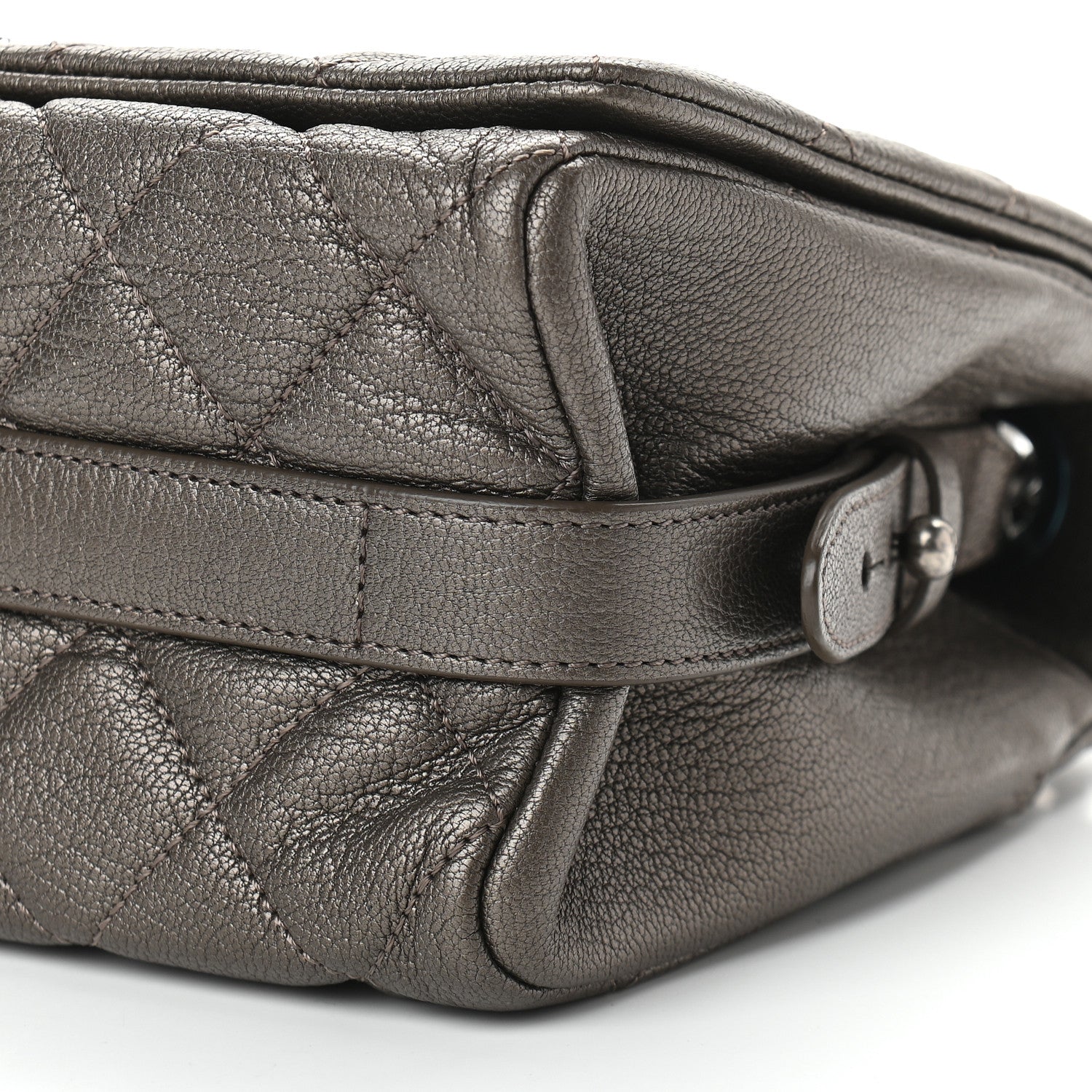 Chanel Metallic Goatskin Quilted Medium City Rock Flap Silver 9 of 9