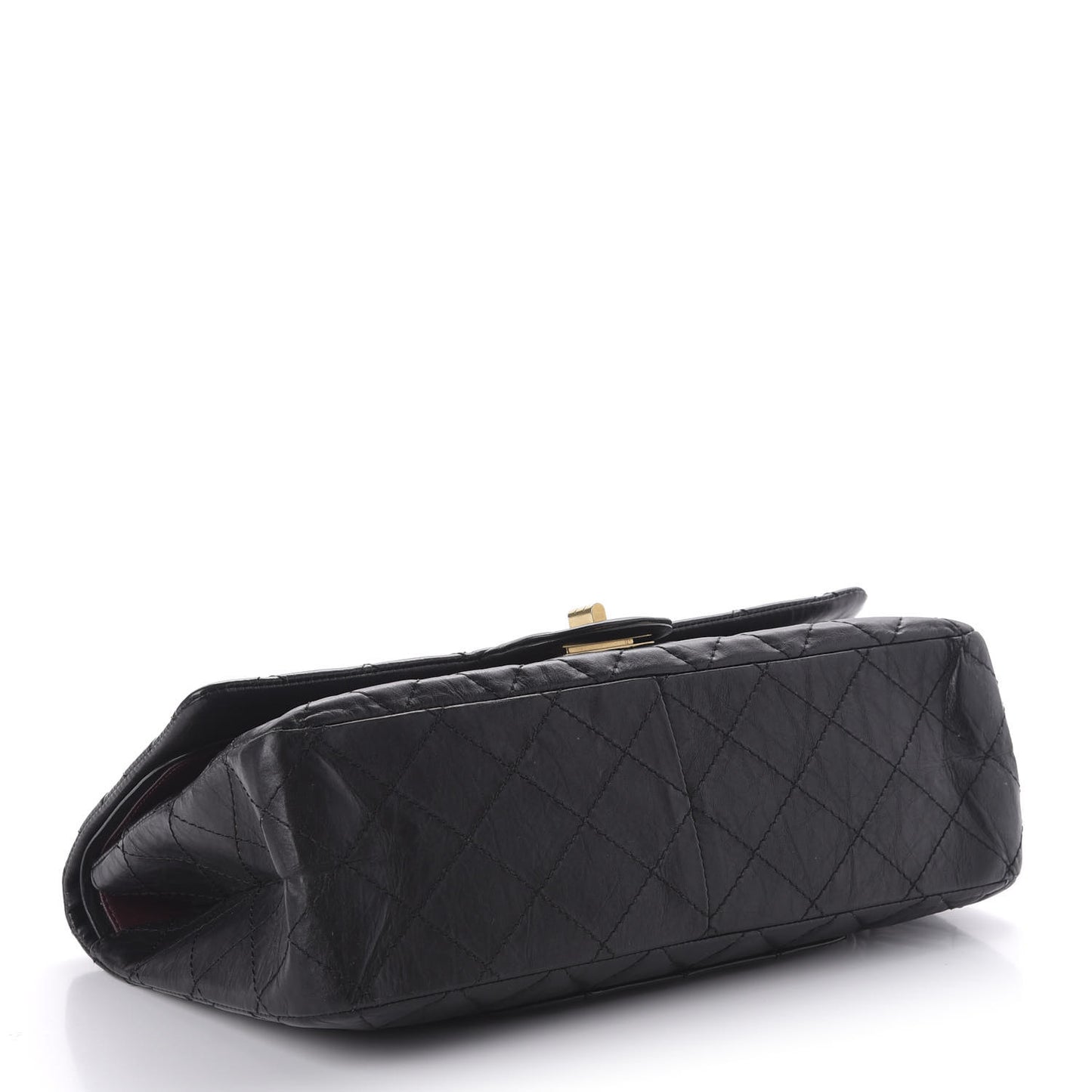 Aged Calfskin Quilted 2.55 Reissue 227 Flap Black