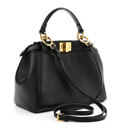 Fendi Nappa Mini Peekaboo Iconic Satchel Black 3 of 10