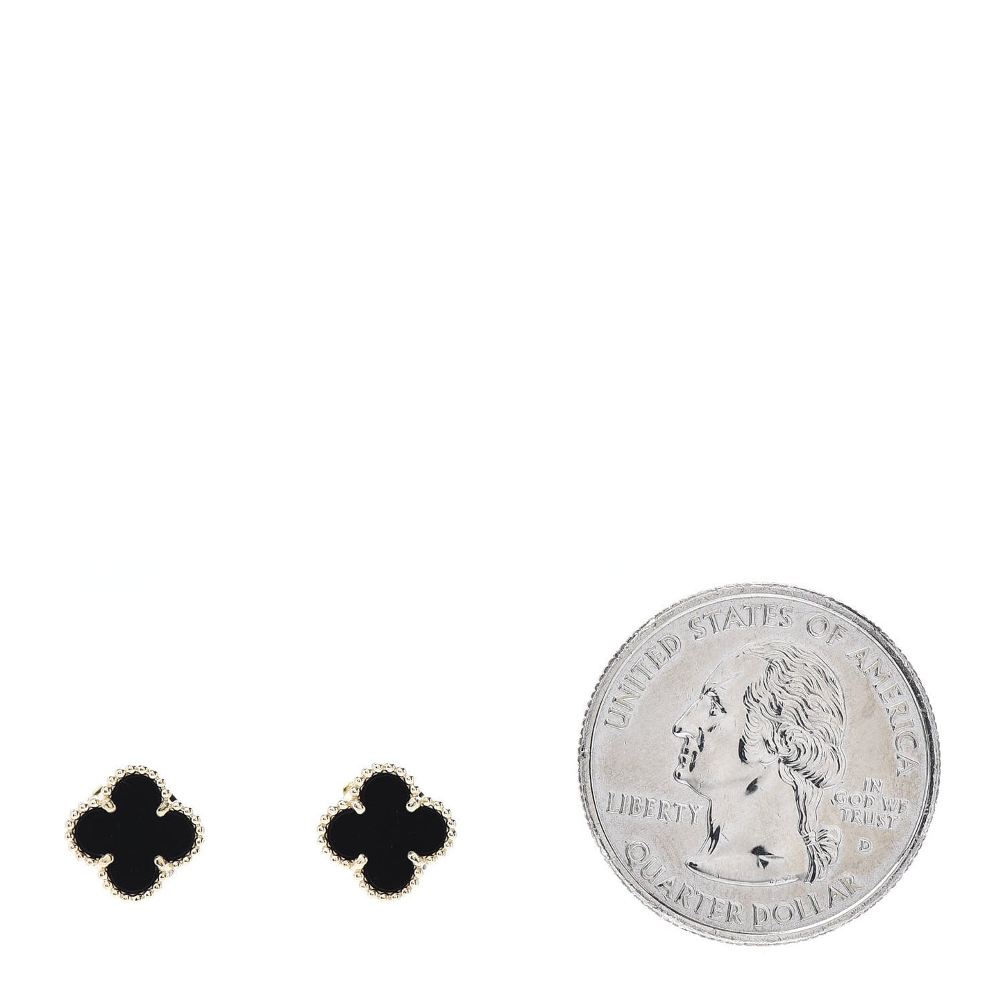 18K Yellow Gold Black Onyx Sweet Alhambra Earrings