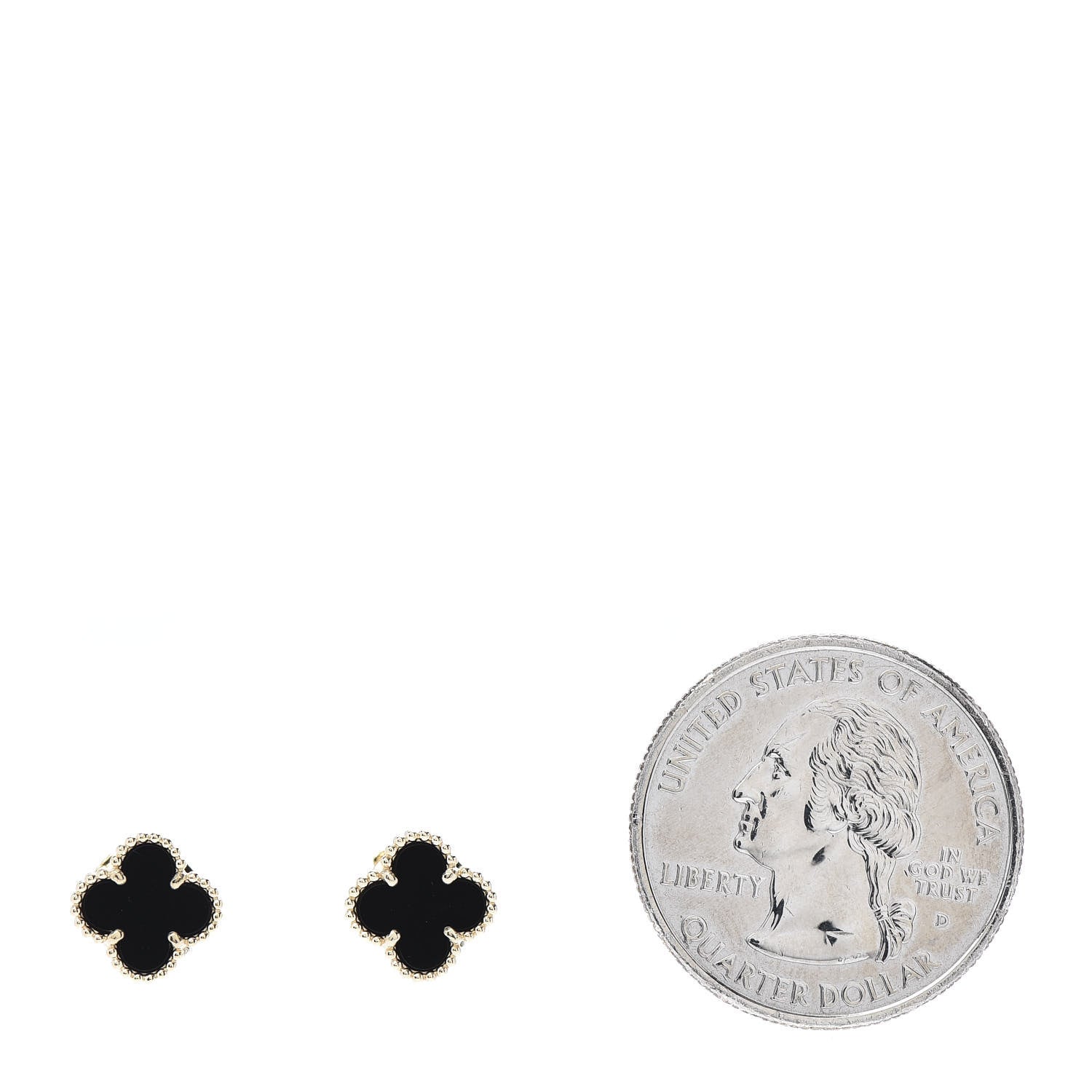 Van Cleef & Arpels 18K Yellow Gold Black Onyx Sweet Alhambra Earrings 2 of 5