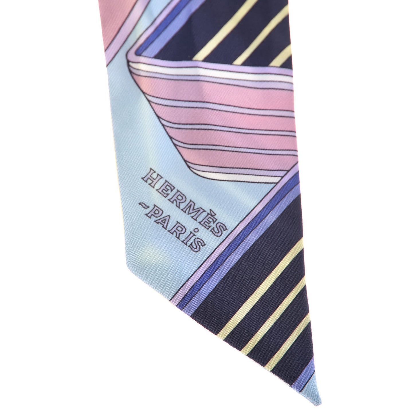 Silk Sangles En Zigzag Twilly Bleu Mauve Jaune