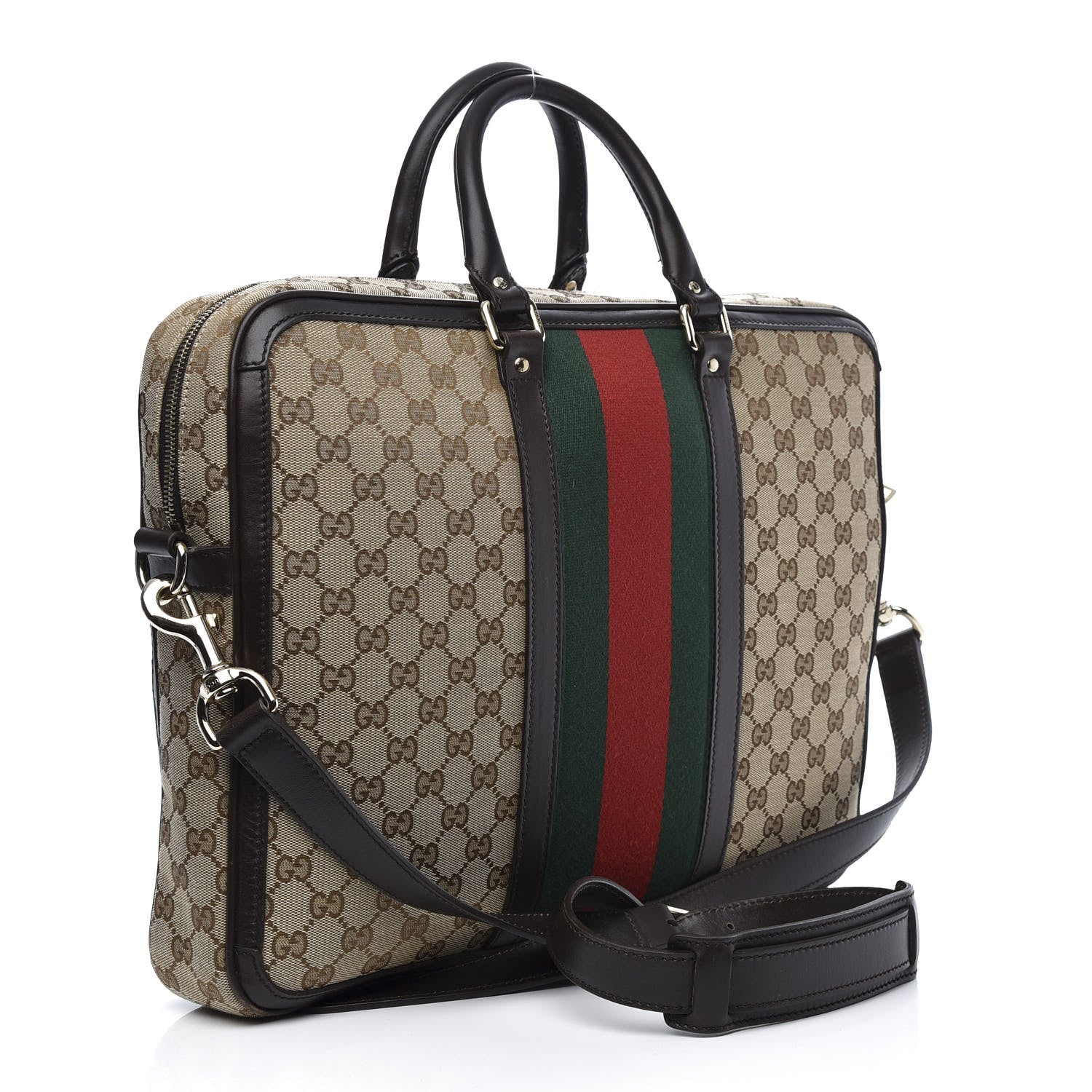 Gucci Monogram Web Briefcase Dark Brown 3 of 13