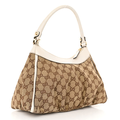 Gucci Monogram Medium D Gold Ring Hobo White 3 of 12