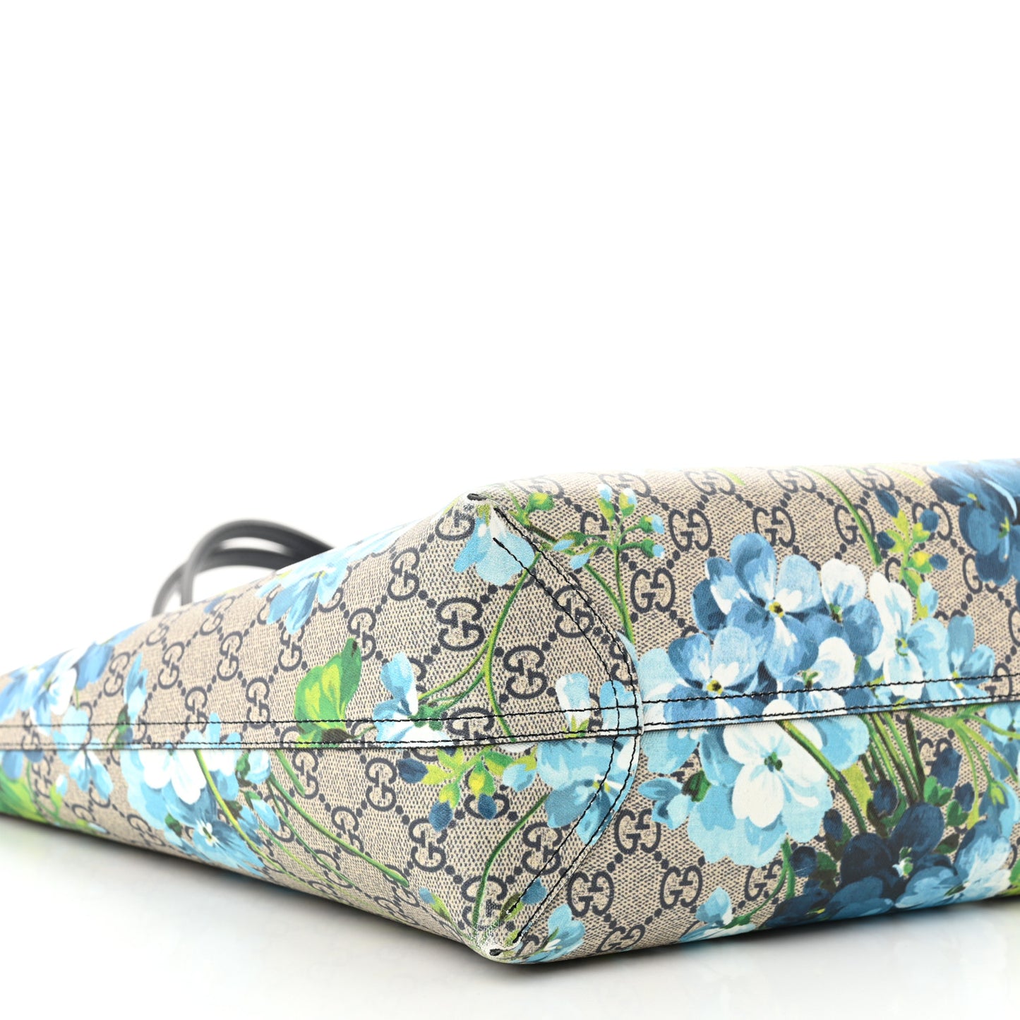GG Supreme Monogram Blooms Medium Reversible Tote Beige Blue Navy