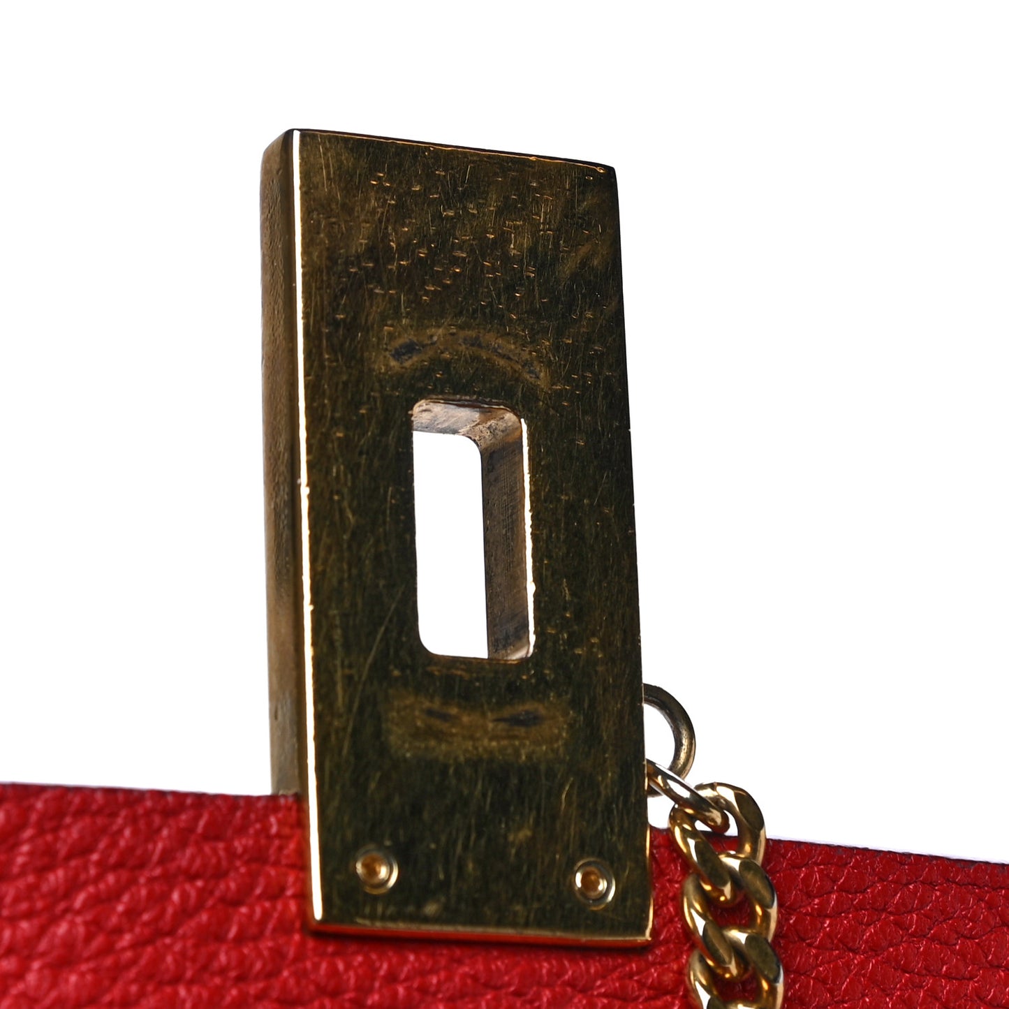 Grained Lambskin Nano Drew Shoulder Bag Plaid Red