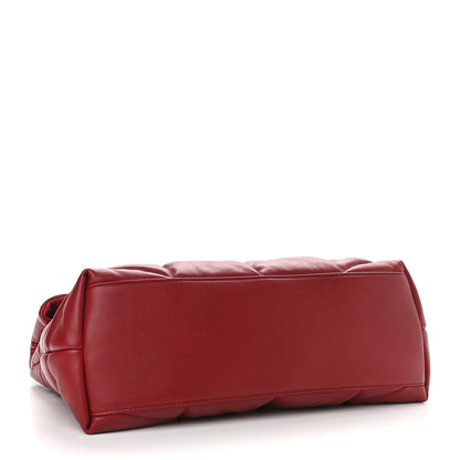 Saint Laurent Lambskin Quilted Medium Loulou Puffer Monogram Chain Satchel Opyum Red 4 of 8