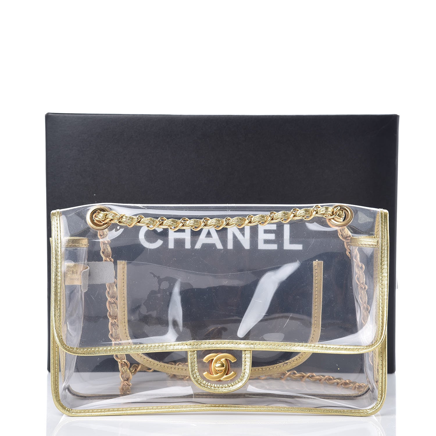 Chanel Lambskin Vinyl Large Naked Flap Gold 10 of 10