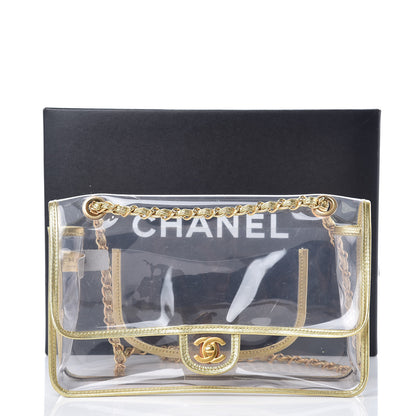 Chanel Lambskin Vinyl Large Naked Flap Gold 10 of 10