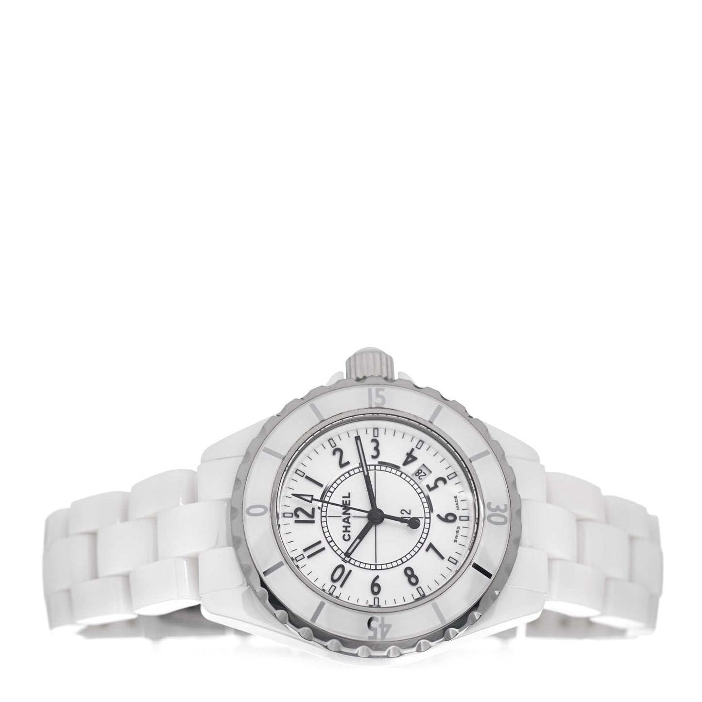 Stainless Steel Ceramic 33mm J12 Quartz Watch White