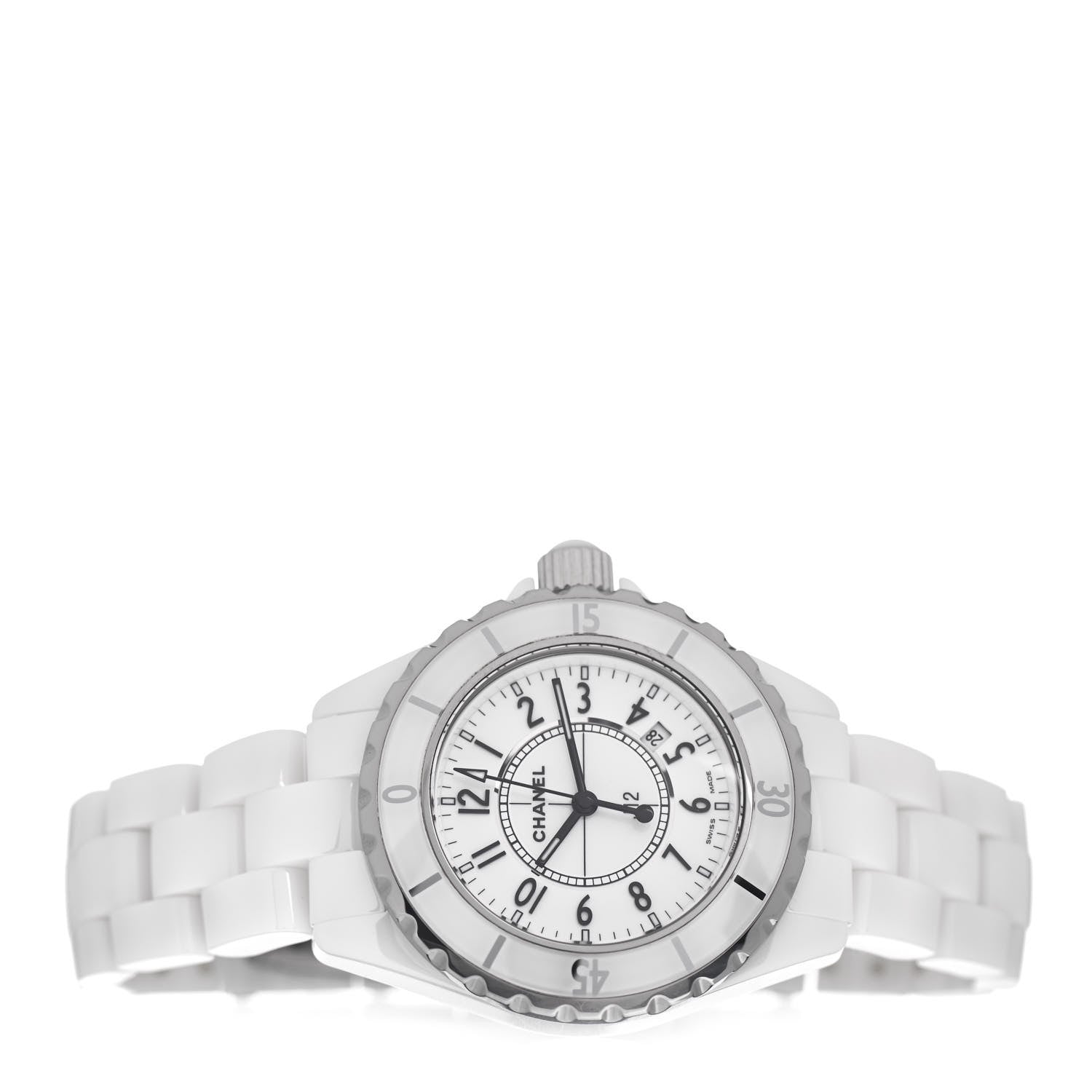 Chanel Stainless Steel Ceramic 33mm J12 Quartz Watch White 2 of 5