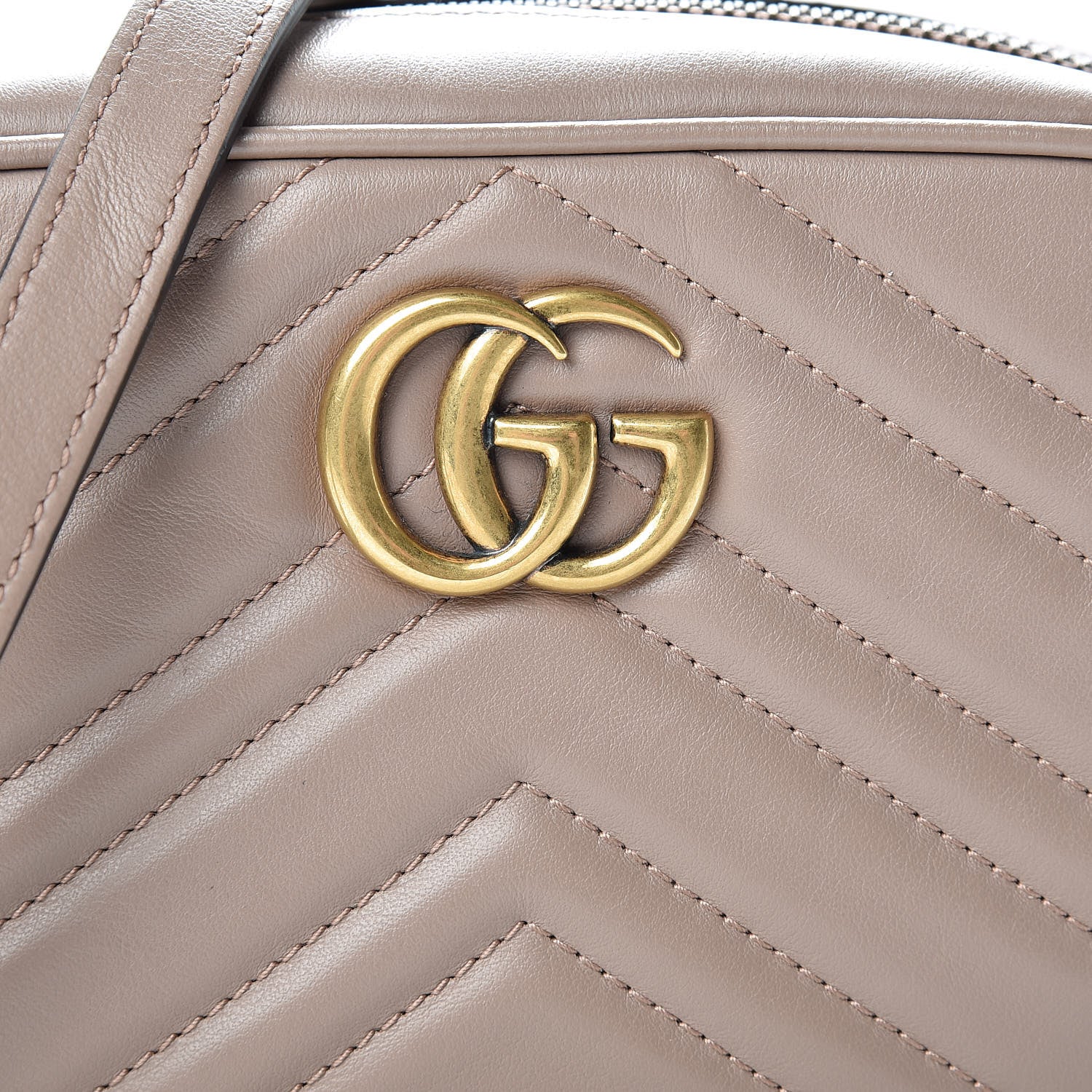 Gucci Calfskin Matelasse Mini GG Marmont Chain Shoulder Bag Porcelain Rose 8 of 11