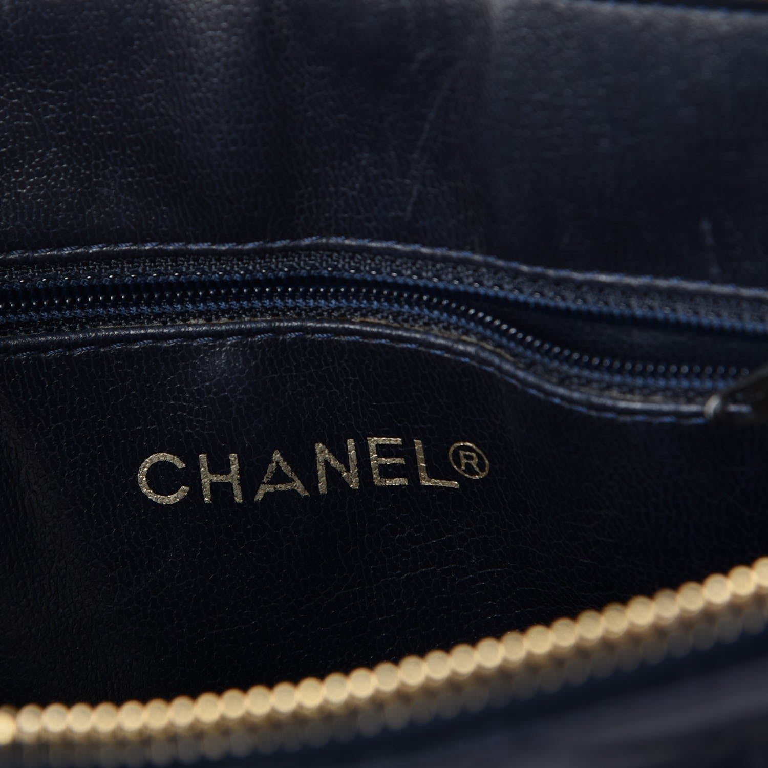 Chanel Lambskin Quilted Shoulder Bag Navy Blue 6 of 9