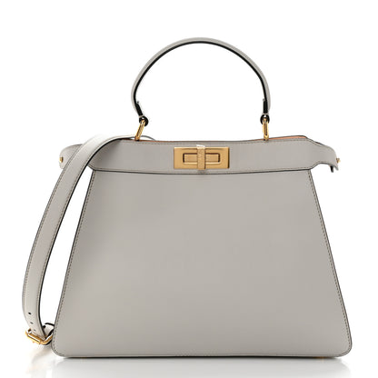 Fendi Vitello Seta Shiny Nappa Medium Peekaboo I SEE U Satchel Ghiaia Light Rose 2 of 13