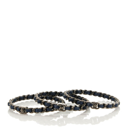 Chanel Lambskin Chain Turnlock CC Bangle Set of 3 Navy 3 of 4
