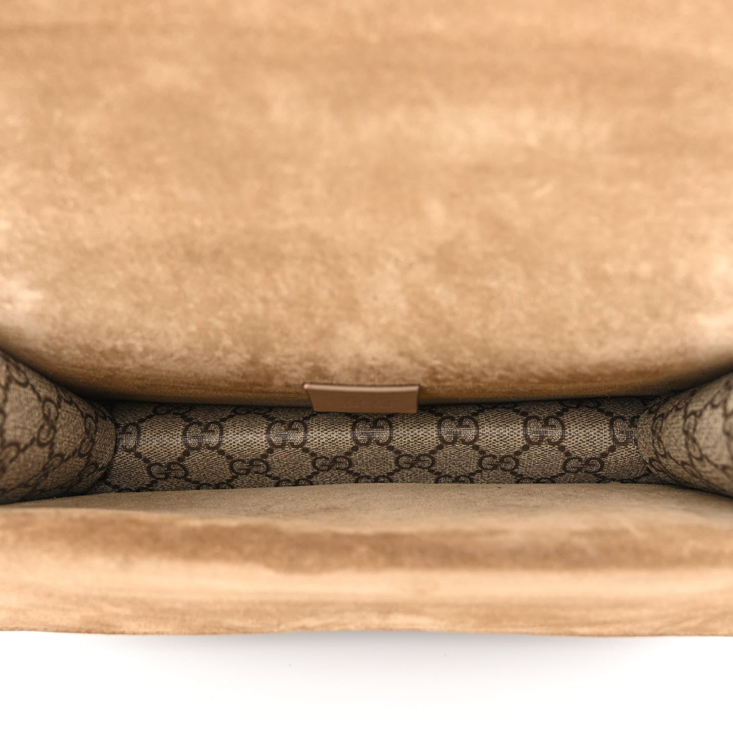 Gucci GG Supreme Monogram Suede Crystal Small Dionysus Shoulder Bag Beige Ebony Taupe 5 of 10
