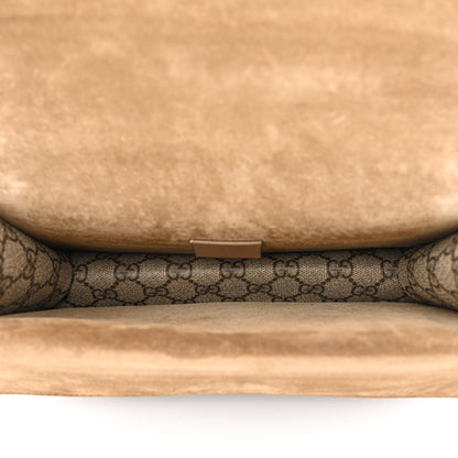 Gucci GG Supreme Monogram Suede Crystal Small Dionysus Shoulder Bag Beige Ebony Taupe 5 of 10