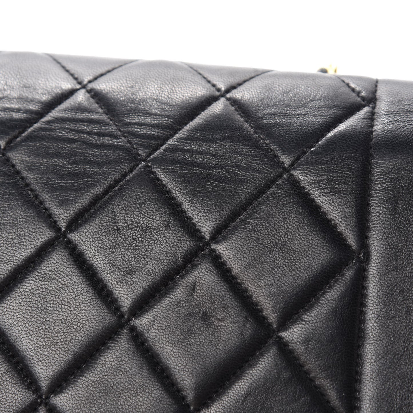 Lambskin Quilted Small Single Flap Black
