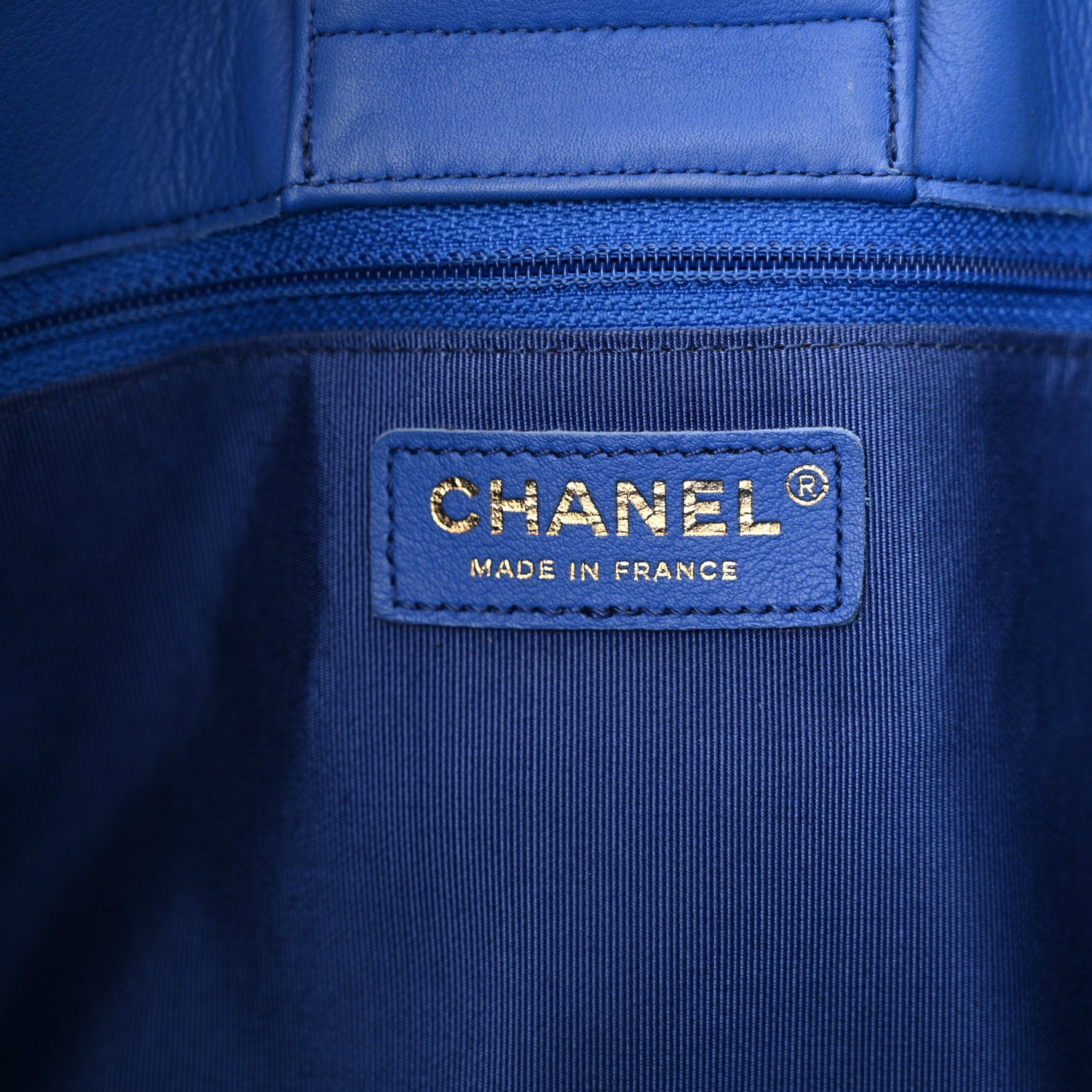 Chanel Calfskin Quilted Large Classic Shopping Tote Blue 6 of 11