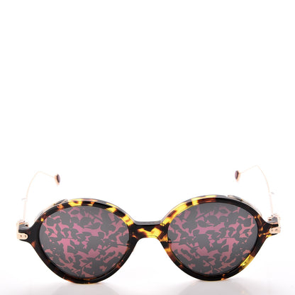 Christian Dior Acetate Leaf Print Umbrage Round Sunglasses Pink Foliage 2 of 7