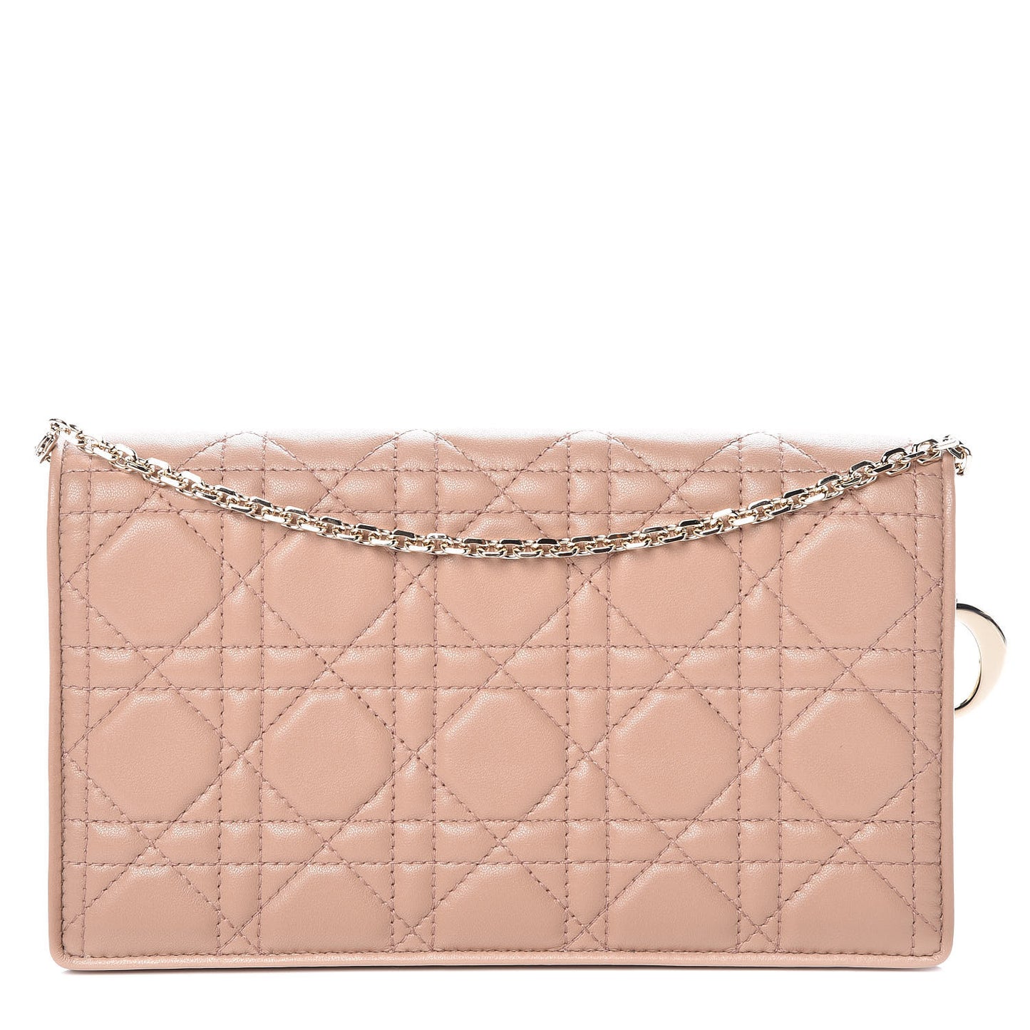 Lambskin Cannage Lady Dior Pouch Beige