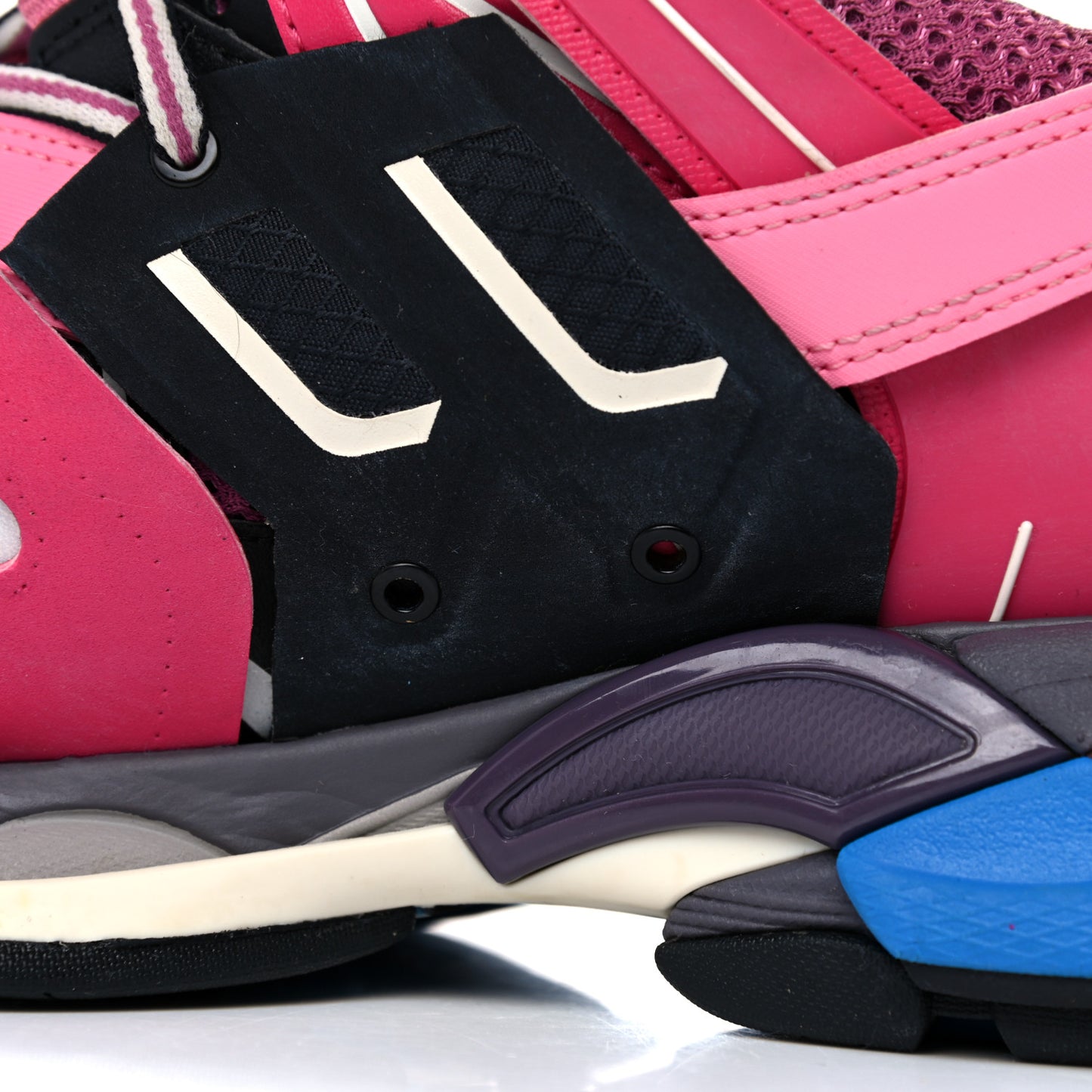 Mesh Nylon Metallic Fabric Womens Track Sneakers 40 Pink Blue