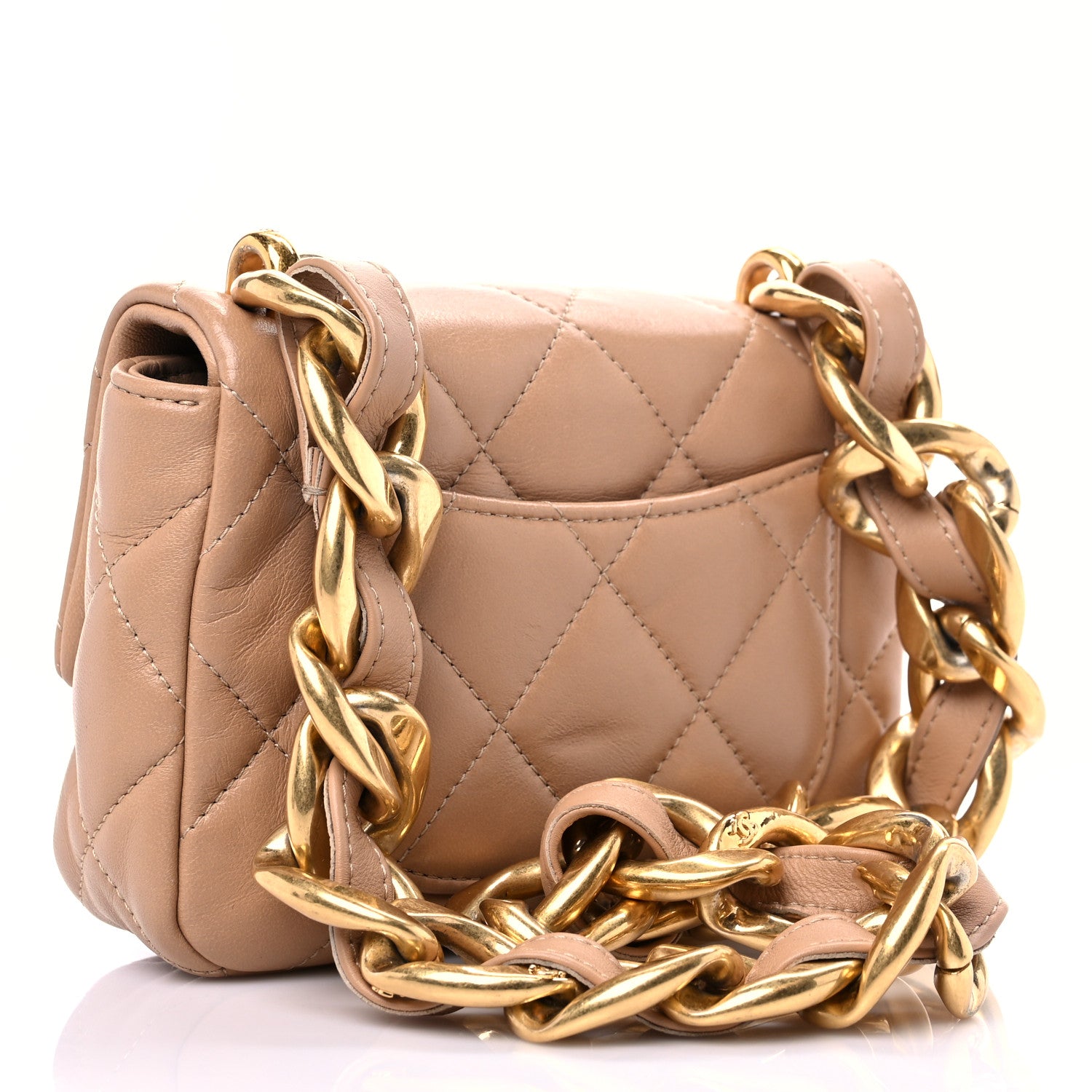 Chanel Lambskin Quilted Mini Funky Town Flap Beige 3 of 10