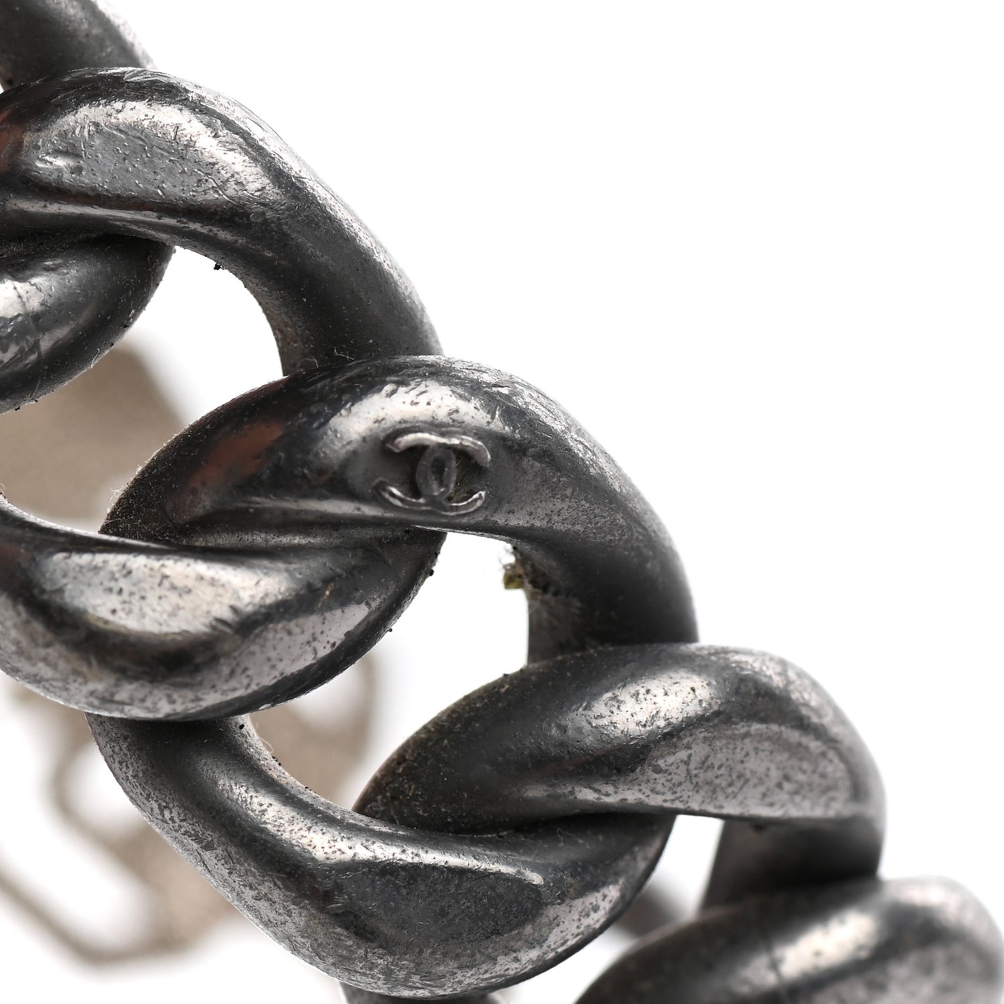 Crystal CC Chain Link Dark Silver