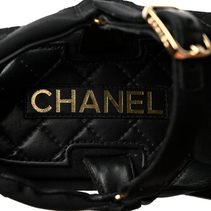 Chanel Grosgrain Quilted CC Logo Platform Sandals 36 Black 6 of 9