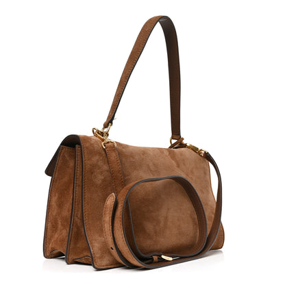 Prada Camoscio Medium Soft Sound Shoulder Bag Cacao 3 of 9