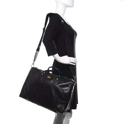 Gucci Fluffy Calfskin Morpheus Weekender Duffle Black 2 of 10