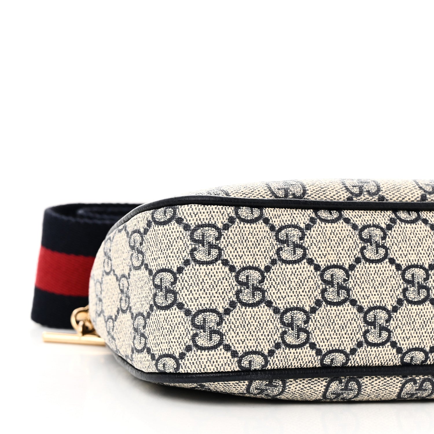 Gucci GG Supreme Monogram Textured Dollar Calfskin Web Small Ophidia GG Handbag Beige Blue 8 of 10