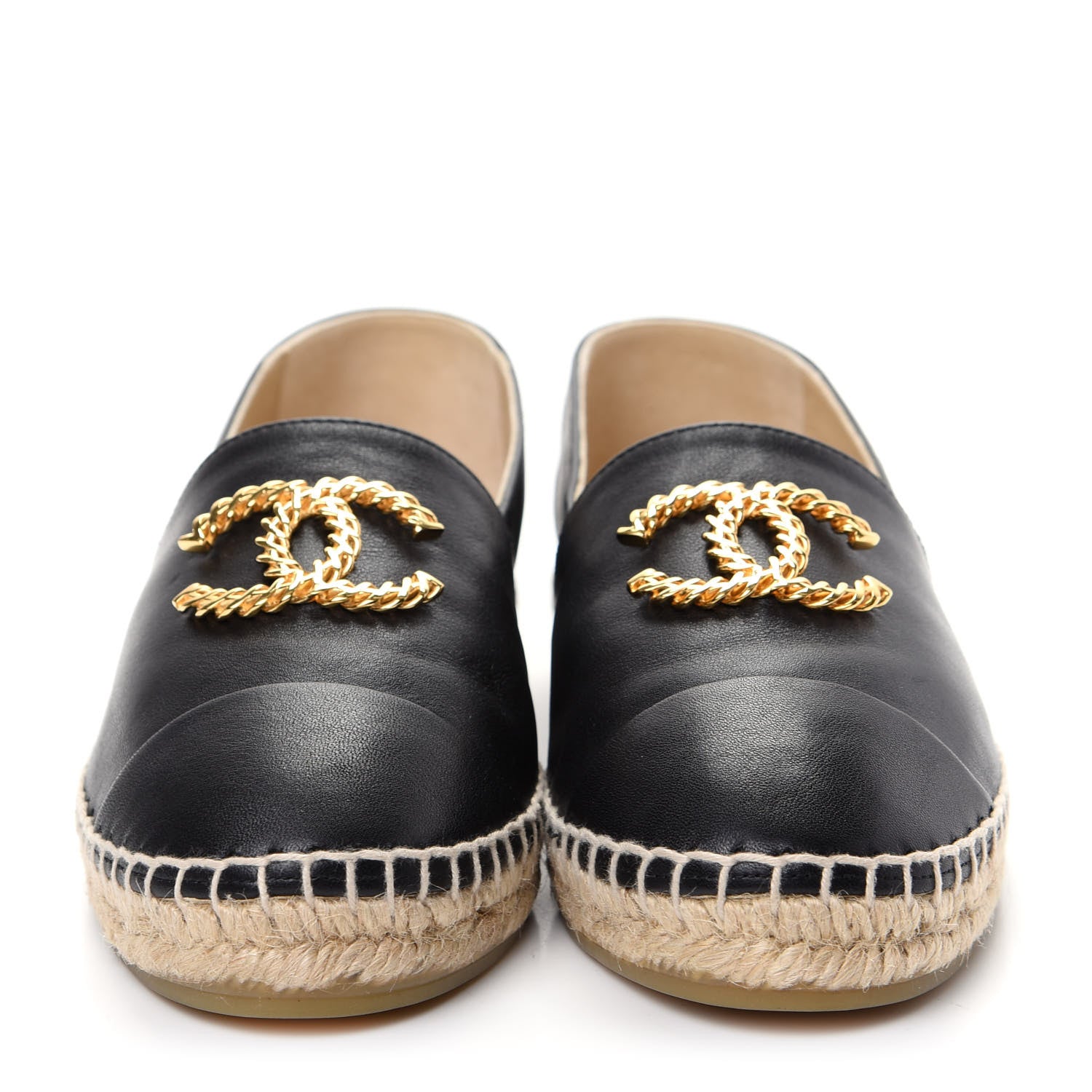 Chanel Calfskin Chain CC Espadrilles 38 Black 2 of 11