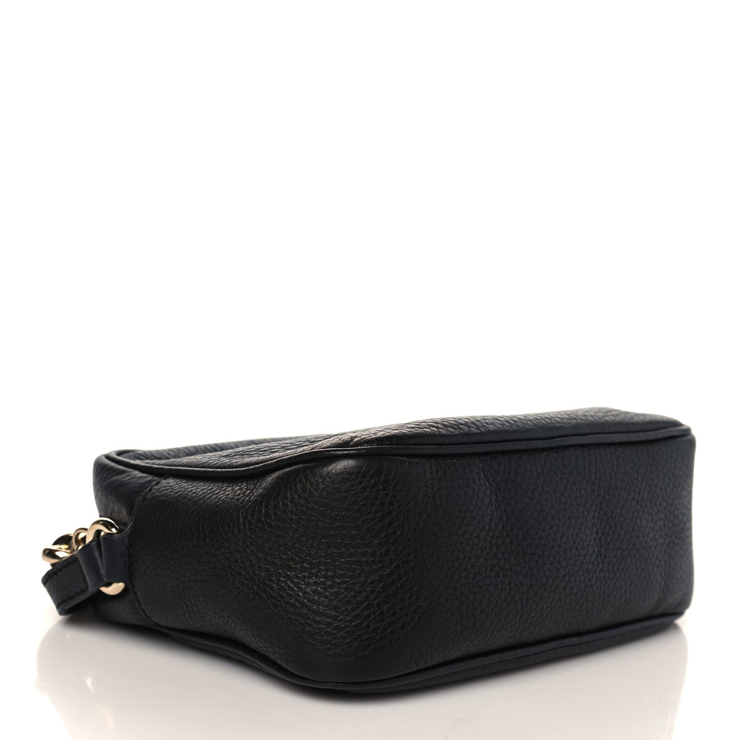 Pebbled Calfskin Small Soho Disco Bag Black