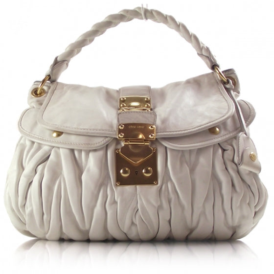 Leather Matelasse Coffer White