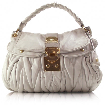 Miu Miu Leather Matelasse Coffer White 1 of 16
