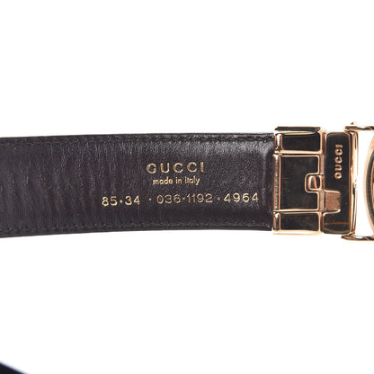Gucci Calfskin GG Interlocking Belt 85 34 Black 5 of 8