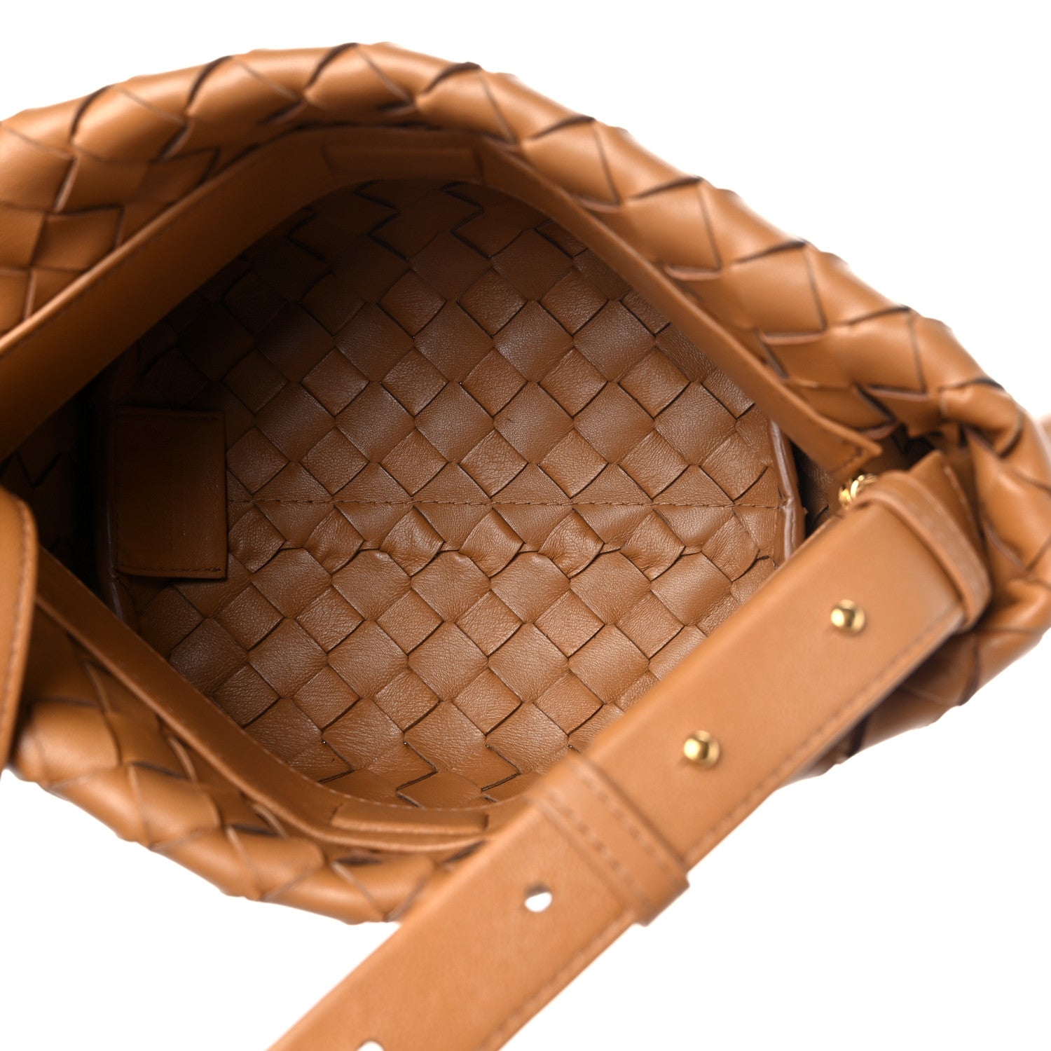 Bottega Veneta Nappa Intrecciato Tie Shoulder Bag Caramel 4 of 14